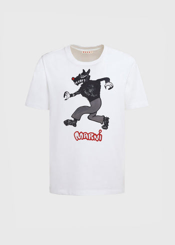 Marni T-Shirt con estampado de logo distorsionado MRI-HUMU0198