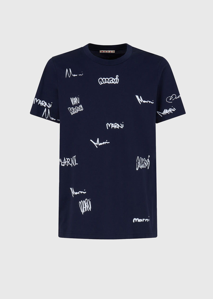 Marni T-Shirt con estampado de logo distorsionado MRI-HUMU0198
