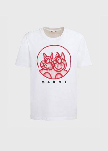 Marni T-Shirt con estampado de logo distorsionado MRI-HUMU0198