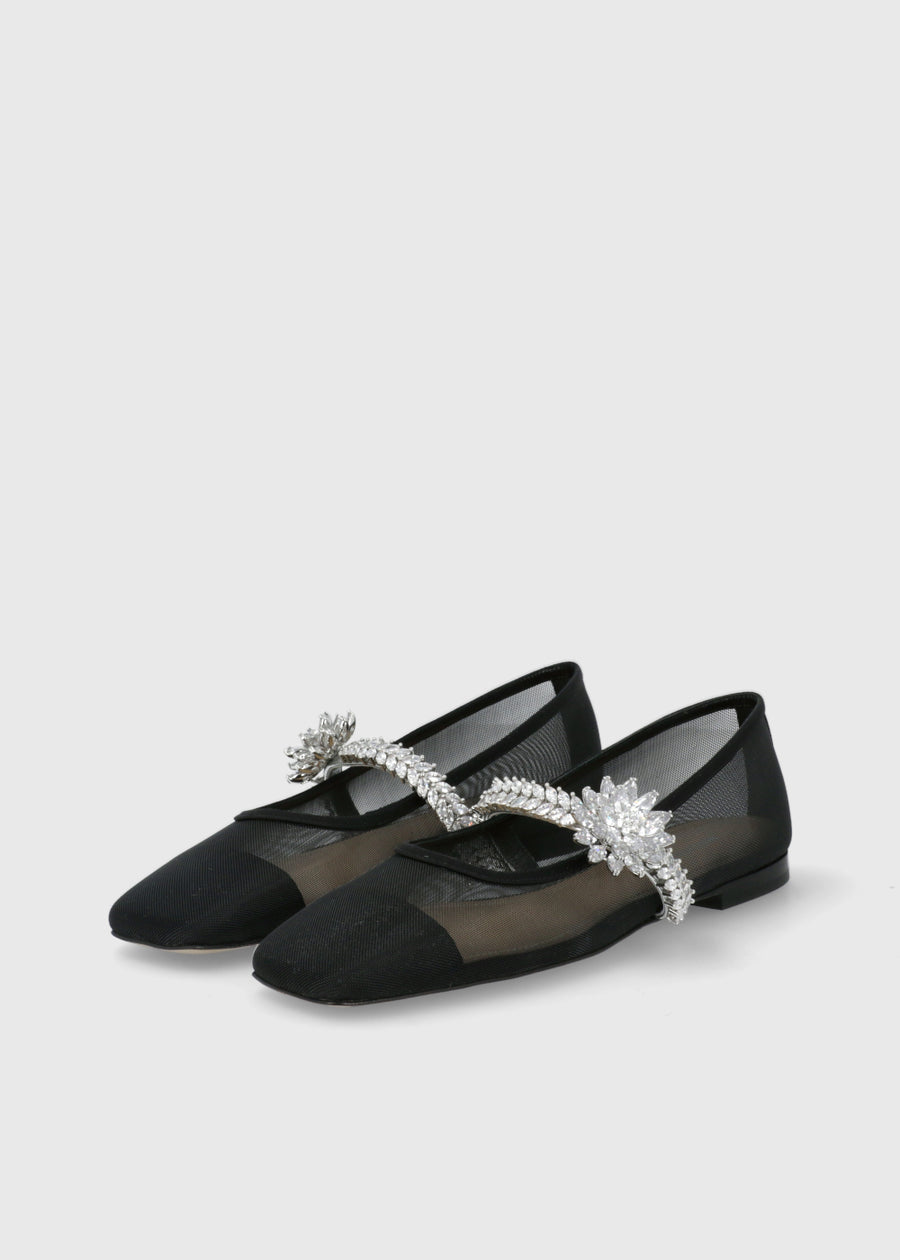 Mach & Mach Ballerinas Lotus Flower Jewelled  MYM-S0913