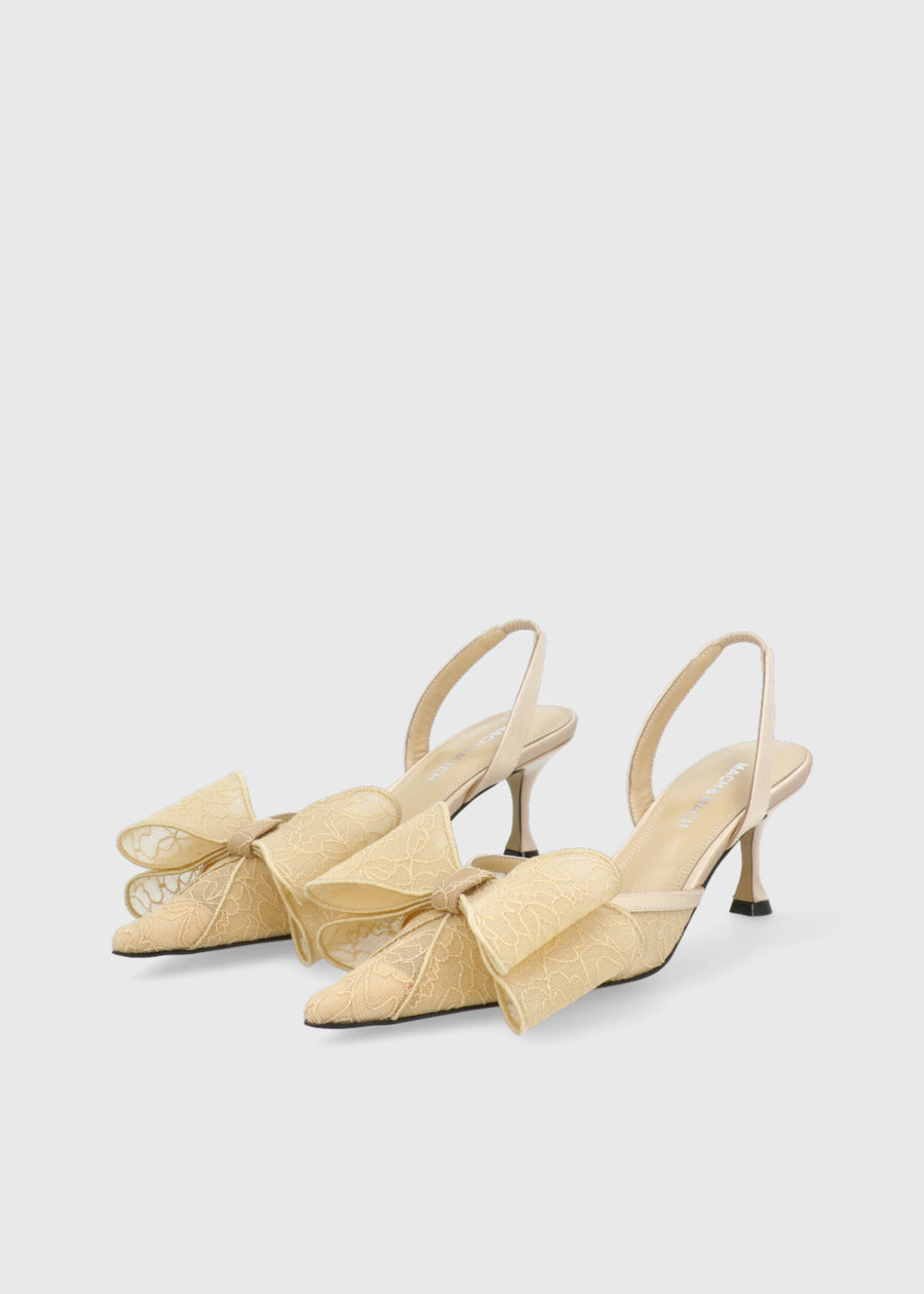 Mach & Mach Slingbacks Lace Bow MYM-S1057