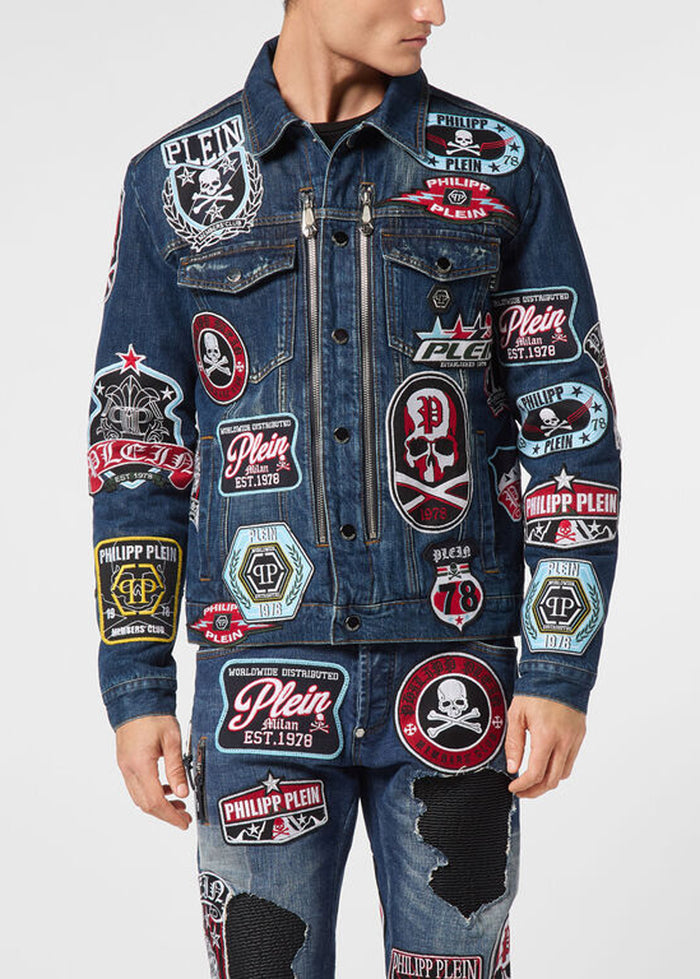 Philipp Plein Chamarra con parches PLP-MDB0649