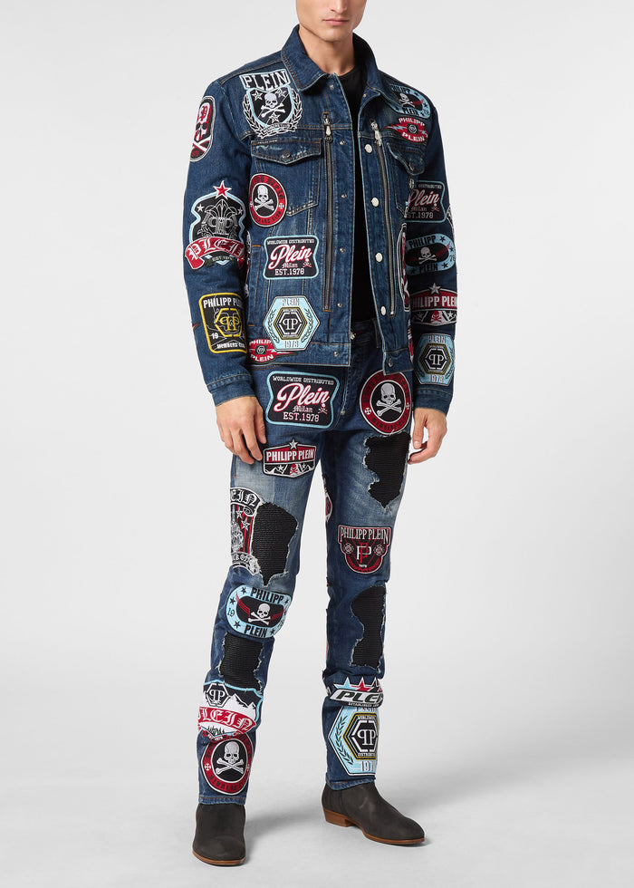 Philipp Plein Chamarra con parches PLP-MDB0649