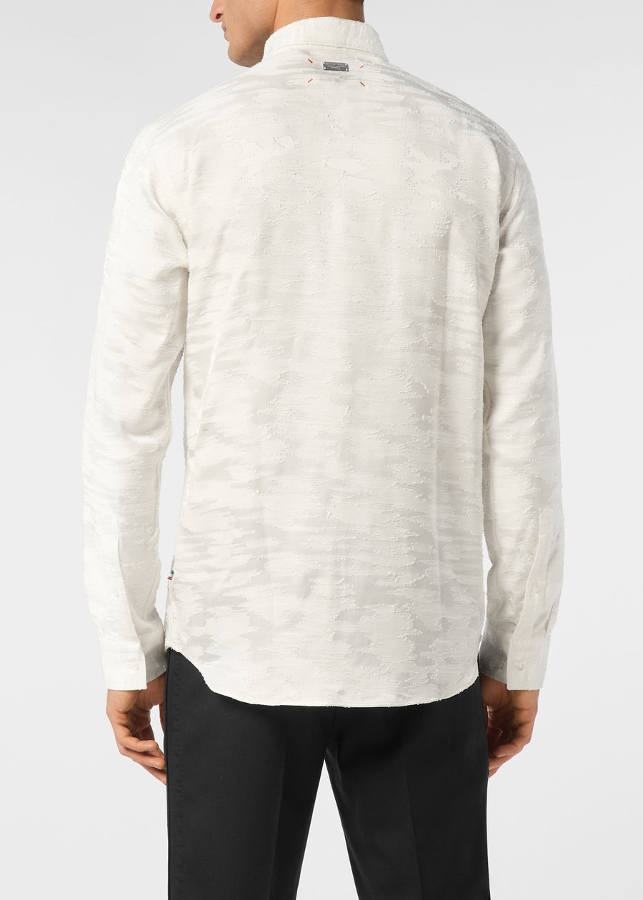 Philipp Plein Camisa Sugar Daddy Cut LS Skull&Bone PLP-MRP2344