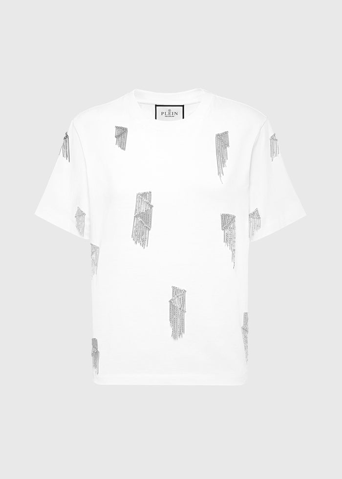 Philipp Plein T-shirt con flecos PLP-WTK3578