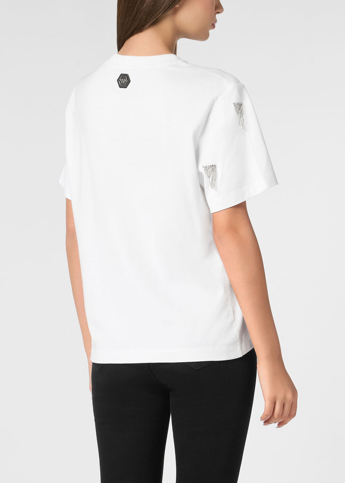 Philipp Plein T-shirt con flecos PLP-WTK3578
