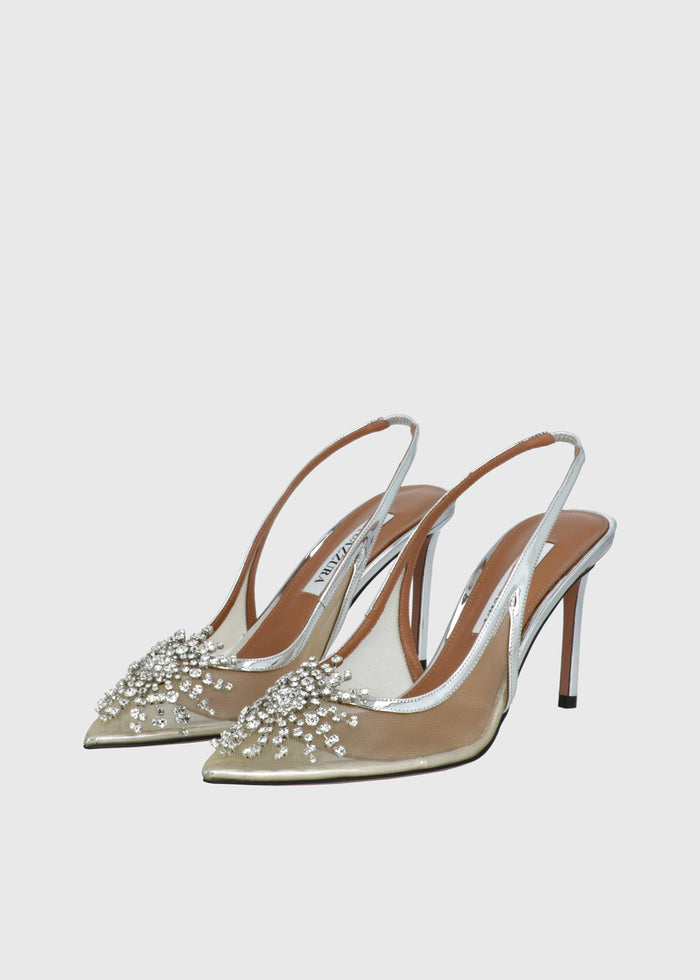 Aquazzura Slingbacks Crystal Firework QZR-CRFISL85