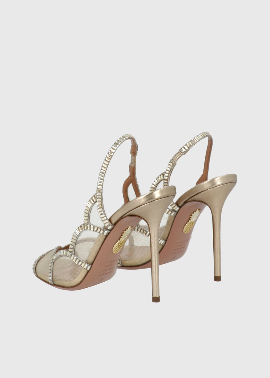 Aquazzura Sandalia Nightfall Crystal Sling 105 QZR-NICRSLSA