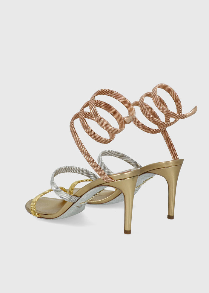 René Caovilla Sandalia Alta Trgold Cleo RNC-12383