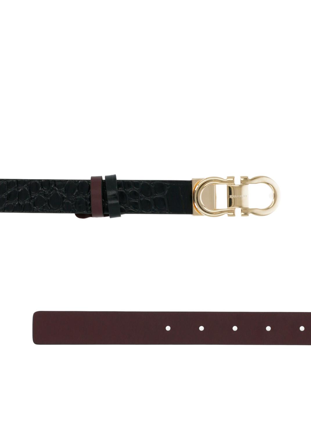 FERRAGAMO cinturón ajustable y reversible Gancini FRG-230294