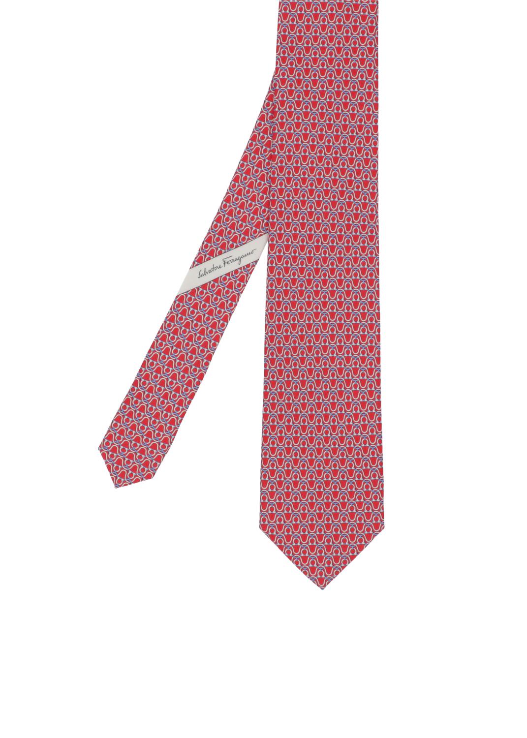 Ferragamo corbata de seda con estampado Gancini FRG-350814